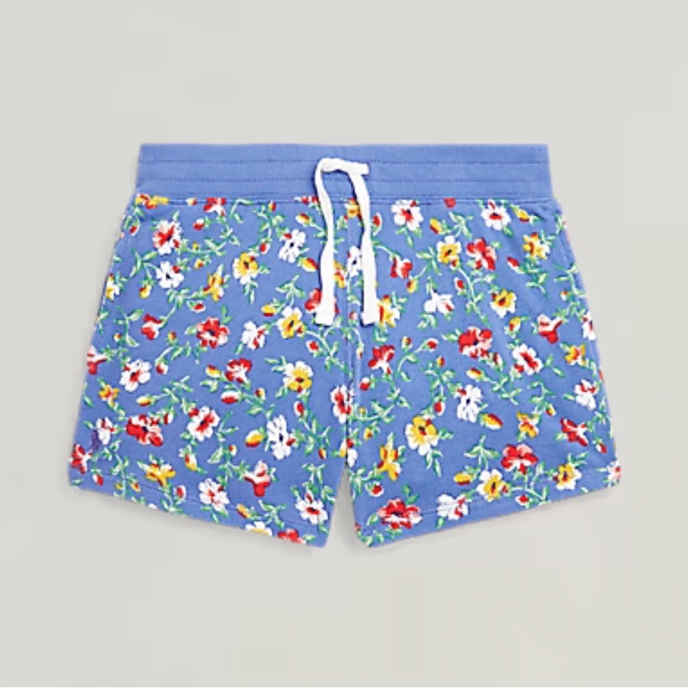 POLO Ralph Lauren Girls Spa Terry Floral Print Shorts - 7